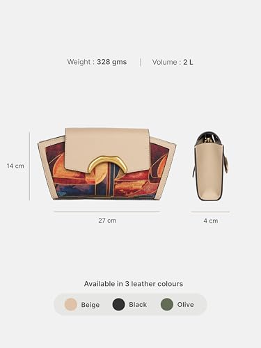 Image of ZOUK Women's Zareen Clutch Bag with Detachable Sling Strap | Vegan Leather | Wedding, Party, Formal