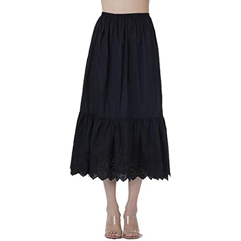 BEAUTELICATE Cotton A-line Petticoat with Lace Cover
