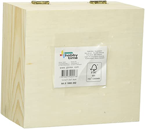 Glorex, scatola di legno, naturale, 12,5 x 11,5 x