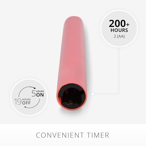 Image of Luminara Flameless Candle Taper (1 inch x 9.5 inch) Melted Top Real Wax Unscented Remote Ready Timer (Sweet Pink)
