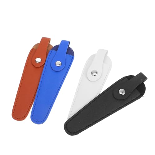 DOITOOL 4pcs Scissors Cover PU Leather Scissor Bag for Hair and Crafting Tools Durable Scissor to Prevent Injuries for Adults