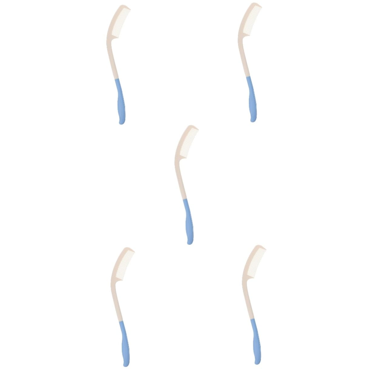 Beavorty 5pièces Peigne à Pour Seniors Et Personnes Handicapées Peigne Ergonomique à Poignée Courbée Pour Usage Domestique Outil Assistance Pour Coiffure Soin Cheveux