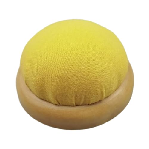 Badiman Pin Cushion Needle Pincushion Handcraft Tool Wooden Base Compact Pin Holder Needle Holder for Hair Clip Sewing DIY Craft, Yellow