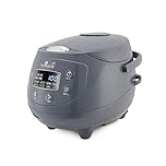 Yum Asia Panda Mini Rice Cooker with Ninja Ceramic Bowl and Advanced Fuzzy Logic (3.5 Cups, 0.63 Litres) 4 Rice Functions, 4 Multicooker Functions, 220-240V (Cobalt Grey)