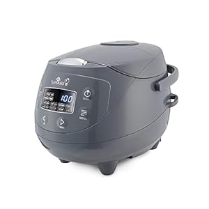 Yum Asia Panda Mini Rice Cooker With Ninja Ceramic Bowl and Advanced Fuzzy Logic (3.5 cup, 0.63 litre) 4 Rice Cooking Functions, 4 Multicooker functions, Digital LED display – 120V