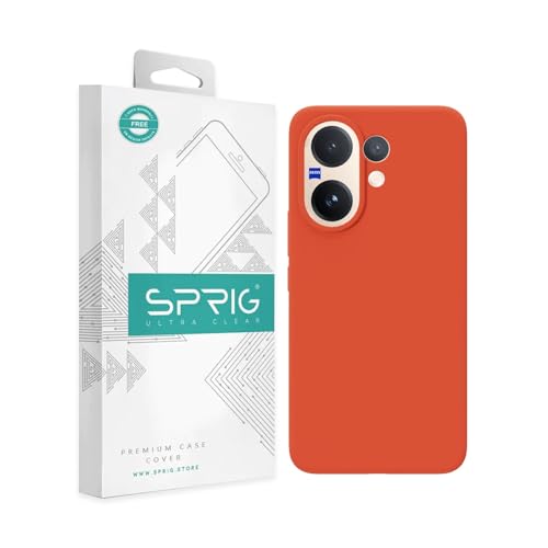 Image of SPRIG Compatible with Vivo V60 Premium SilkTone Back Cover Drop Tested Shock Proof Mobile Case for Men, Women, Boys and Girls with Camera Protection (Orange)