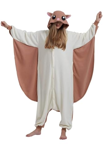 DarkCom Unisex Adulto Cosplay Ardilla voladora Animal Onesie Kigurumi Disfraces One...