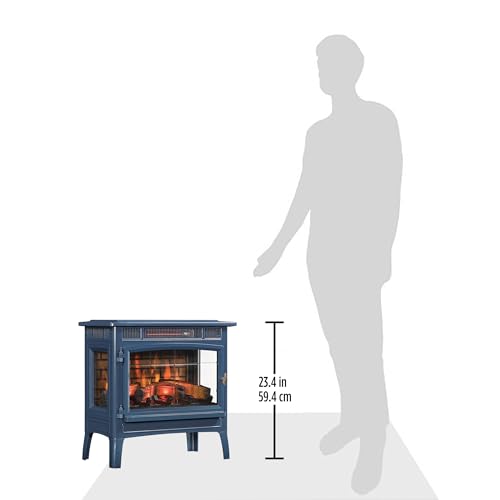 duraflame Freestanding Electric Fireplace Stove Heater with 3D Flame Effect for 1,000 Sq. Ft. Room, Navy - Image 18