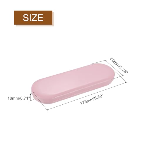 Image of uxcell Metal Tin Box Containers, 6.9x2.4x0.7 Inch Pink Rectangular Empty Hinged Tins Box Home Organizers for Pen Makeup Brushes
