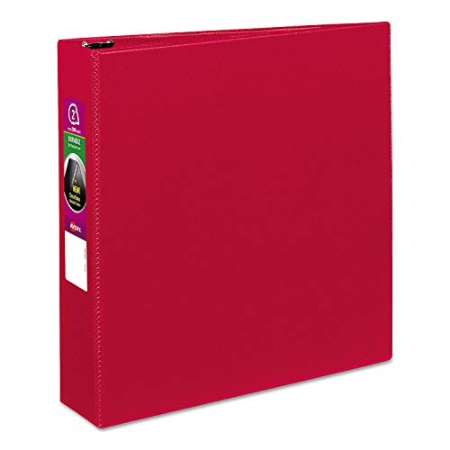 Avery 27203 Durable Binder with Slant Rings, 11 x 8 1/2, 2, Red