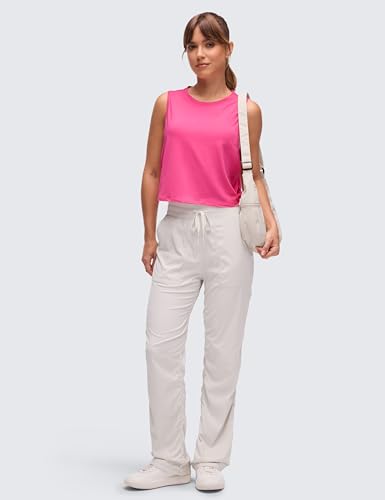 Image of CRZ YOGA Pima Cotton Dropped Armhole Tank | Workout, Naturally Soft, Loose Fit, Crop, Crewneck, Knotted Sides, Sleeveless Tops for Women