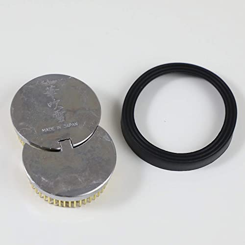 Hanafubuki Sun and Moon Ikebana Kenzan, Made in Japan, Pin Frog Japanese Flower Holder for Floral Arrangement - 3-3/4"x2-1/4"(93x59mm) Brass