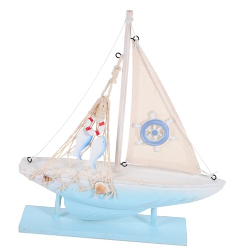 LIOOBO Sailboat Model Nautical Decor Elegant Tabletop Art Decoration for Living Bedroom Office Unique Mediterranean Style with Craftsmanship Multi Functional