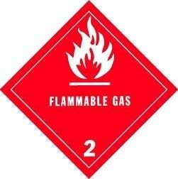 Flammable Gas Label, Roll of 500