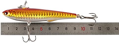 10Pcs 9.5cm 25.8g Diving Pencil Baits Trout Perch Bass Fishing Lures Freshwater Saltwater VIB Baits Bionic Swimbaits with Treble Hook Fishing Gifts for Men