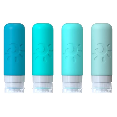 Image of Zafit Travel Bottles for Toiletries, TSA Approved Travel Containers 3oz Leak Proof Travel Tubs Refillable Liquid Travel Accessories for Shampoo Conditioner Lotion Body Wash(Multicolored H)