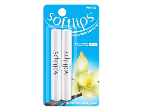 Softlips Lip Protectant/Sunscreen SPF 20, Vanilla (2 count)