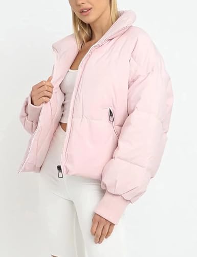 Image of Gihuo Women's Winter Cropped Puffer Jacket Coat Short Warm Quilted Jacket 2026