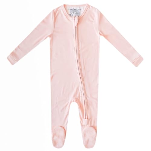 Image of Copper Pearl Zip-Up Footie Baby Pajamas - Soft Newborn Onesies for Boys & Girls, Tag-Free with Two-Way Zipper Baby Sleepers for Newborn - 24 Months, Blush