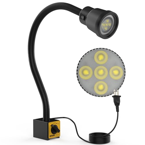 Machine Light, 9W Aluminum Alloy Light, 900 Lumens Flexible Work Lamp for Lathe Milling Machine Drill Press (Magnet Base)