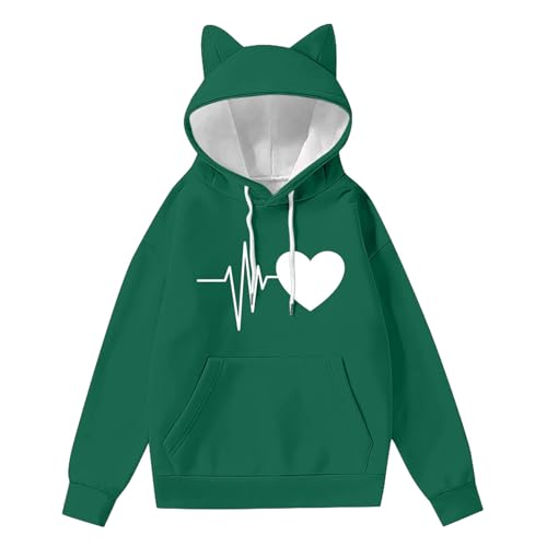 Uillui Womens Casual Hoodies Cute Cat Ear Oversized Sweatshirts Trendy Teen Girls Y2K Long Sleeve Pullover Tops Fall Sweater2