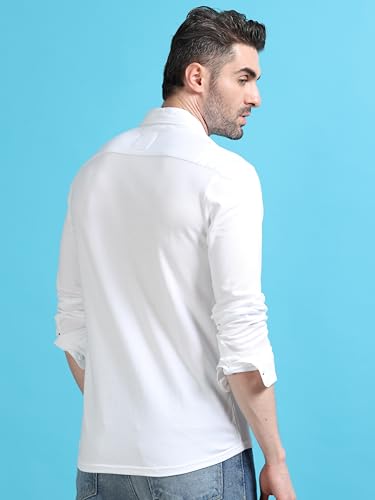 Image of StitchX Men's Cotton Regular Fit Full Sleeve Solid Knitted Shirt