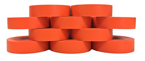 Image of TradeGear Orange 10 Pack - UL Listed Colored Electrical Tape, 60 ft x 3 /4 in, 600V, Flame Retardant, Waterproof, Rubber Adhesive - Phase Marking, Wire ID, Automotive