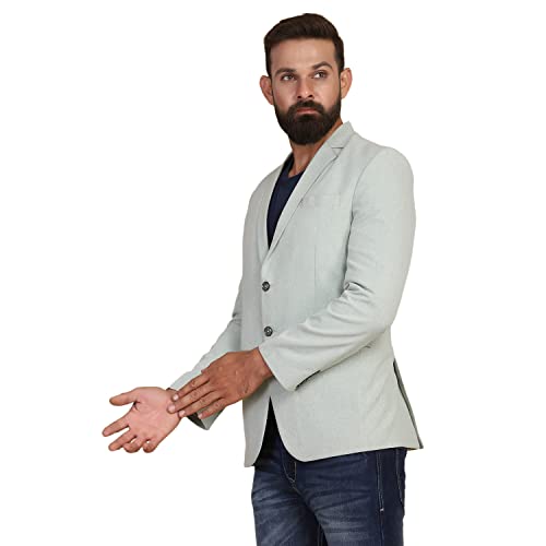 Image of TAHVO Grey Notched Lapel Blazer with Hanky