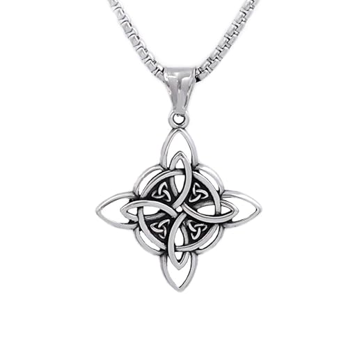 Collier nœud de sorcière viking robuste anti-ternissement pour homme