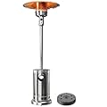 48,000 BTU Patio Heater for Outdoor, Propane Patio Heater with Wheels, Round Table Design, Double -Layer Stainless Steel Burner, Tall Standing Outdoor Heater for Home and Commercial, Stainless Steel