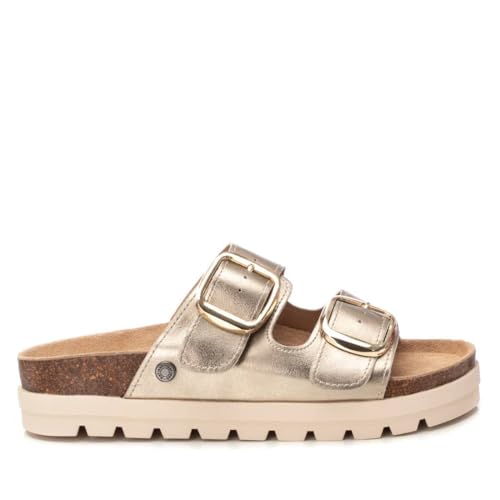 REFRESH - Sandalia Mujer Oro - Calzado Cómodo y Versátil - Moda casual - Modelo 17272101 (Talla 40)