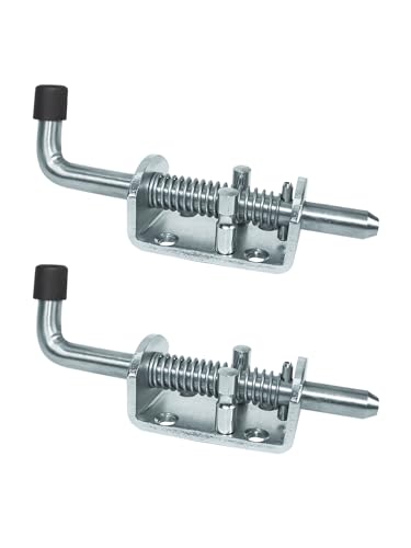 Quality Life Spring Loaded Gate Latch Pin Barrel Bolt Heavy Duty 6in 1/2" Shank - 2pcs