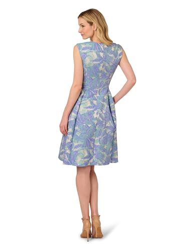 Adrianna Papell Women's Notch Jacquard Midi Dress2