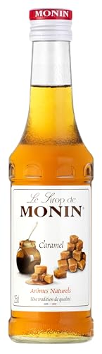 Monin Sirup Karamell/Caramel (1 x 0 25 l) - für Kaffeegetränke und Desserts - Karamellgeschmack - für Cocktails - Aromatischer Karamellsirup für Schaumige Latte und Backkreationen