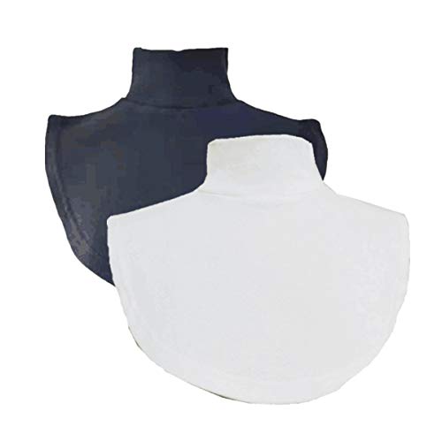 REDODECO Women Cotton Mock Dickey Half Top Shirt Blouse Collar Neck Dickey False Fake Turtleneck Neck Warmer,Black White