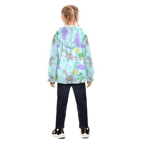 Mechanical Dinosaur Sherpa Fleece Girls4