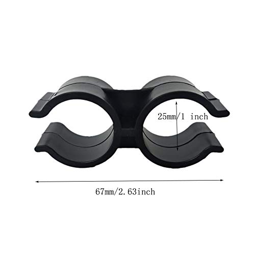 Luluxing 20Pcs Black Double Port Pipe Clamps Clips 25Mm/1 Inch Diameter Shelf Pole Connector Chain Link Fence Panel Clamps thumb #1