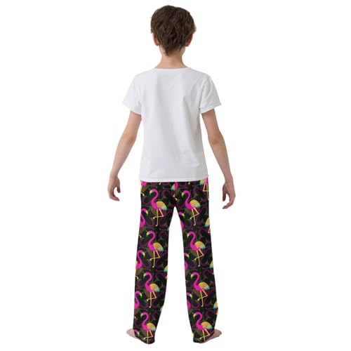 Tropical Hawaiian Flamingo Bird Boys Pants for Kids Jogger Pants with Pockets S-XL3