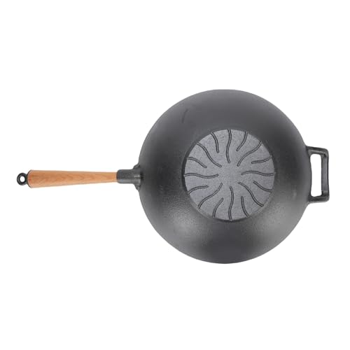 Wok de Hierro Fundido con Mango de Madera miniatura 4