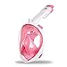 Thirty seven DAYS Full Face Snorkel Mask, Snorkeling Mask with Detachable Camera Mount, 180 Panoramic Anti-Fog Anti-Leak Diving Mask for Adult and Kids (Pink, S/M)