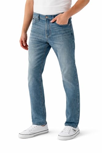 Calvin Klein Jeans Mens High Stretch Straight Fit Denim Jean (US Waist Inseam 36 32 Regular Regular Liberty (Light Wash))