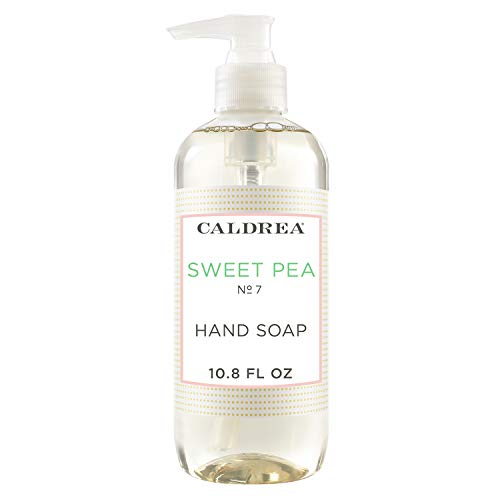 Caldrea Hand Wash Soap, Aloe Vera Gel, Olive Oil and Essential Oils to Cleanse and Condition, Sweet Pea Scent, 10.8 oz