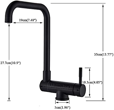 Kitchen Bar Faucet, Commercial Folding Sink Tap with Swivel Spout, Low Window Mixer, Hot & Cold Water, Black Design for Home & Country Kitchen, Stylish and Functional