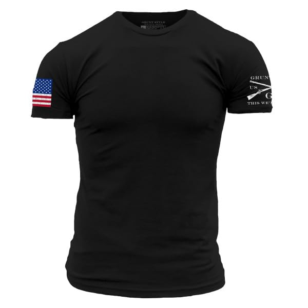 Grunt Style USA Full Color Flag Basic Men's T-Shirt
