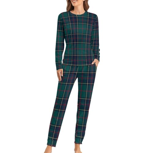 Ensemble pyjama femme vert nuit cocooning et matinée relax en pantalon manches longues