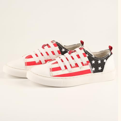 SHOELANDER Women's Lace Up Flats Shoes with Stripe Pattern Comfortable and Breathable2