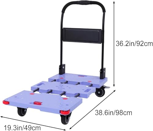Chariot utilitaire plateforme acier robuste pliable 400 kg - 2