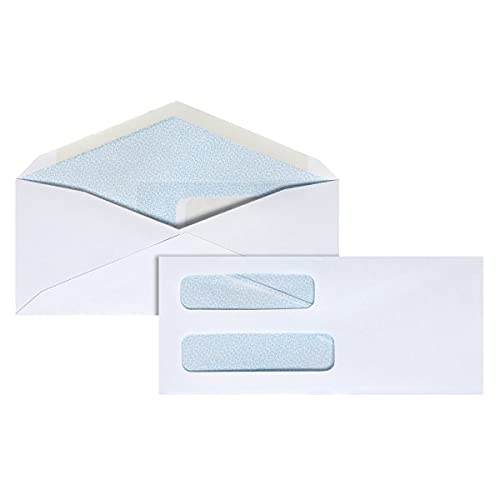 Office Depot Double-Window Envelopes, #8 5/8in. (3 5/8in. x 8 5/8in.), White, Gummed, Box Of 500, 12041