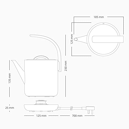 Tetera eléctrica de acero inoxidable 850 ml miniatura 2