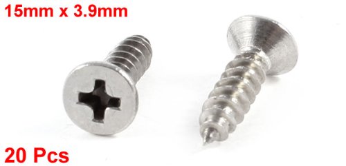 Tornillos autorroscantes 15mm x 3.9mm 20 piezas miniatura 2